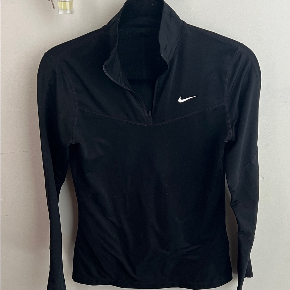 Nike Women's Black Long Sleeve Tee 1/4 zip